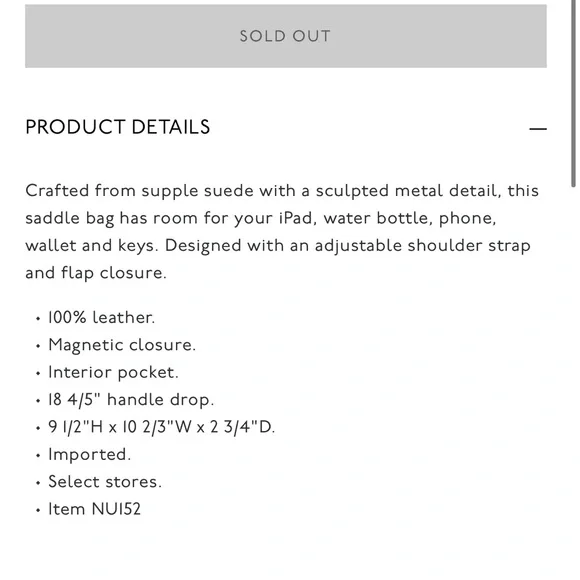 NWT Madewell Large Dakota Saddle/ Crossbody Bag - Picture 4 of 4